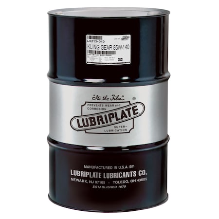 Lubriplate Kling Gear Sae 85W-140, Drum, Agma 7Ep Red-Colored Gear Oil L0213-040